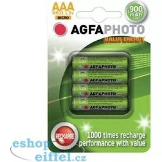 AgfaPhoto nabíjecí NiMH baterie AAA, 900mAh, blistr 4ks