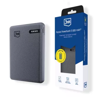 3mk Pocket Powerbank 5, 000mAh 12W USB 1C Grey pro Universal
