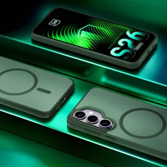 3mk ochranný kryt Smoke MagCase Green pro Samsung Galaxy S26+
