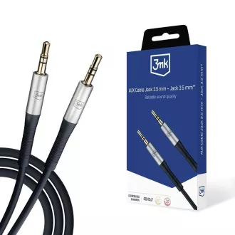 3mk audio kabel - AUX Cable Jack 3, 5 mm - Jack 3, 5 mm, délka 1 m, černá