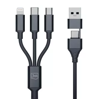 3mk nabíjecí kabel - Hyper Cable 3in1 A/C to C/Micro/Lightning 1.5m, černá