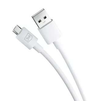 3mk datový kabel - Hyper Cable A to Micro 1.2m 5V 2, 4A, bílá