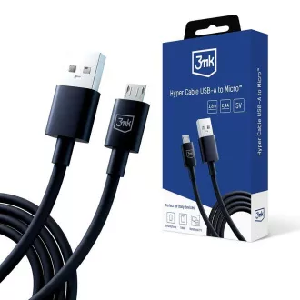 3mk datový kabel - Hyper Cable A to Micro 1.2m 5V 2, 4A, černá