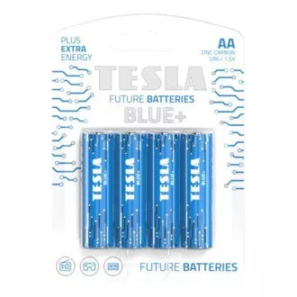 Baterie Tesla Blue+ Zinc Carbon AA (R06/tužkové) 1,5V 4ks Baterie Tesla Blue+ Zinc Carbon AA (R06/tužkové) 1,5V 4ks