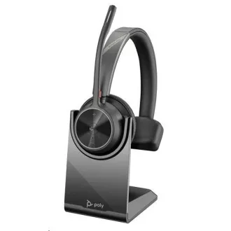 Poly Voyager 4310 MS Teams bezdrátová náhlavní souprava, BT700 USB-C adaptér, mono, nabíjecí stojánek