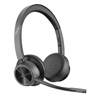 Poly Voyager 4320 MS Teams bezdrátová náhlavní souprava, BT700 USB-C adaptér, stereo, nabíjecí stojánek