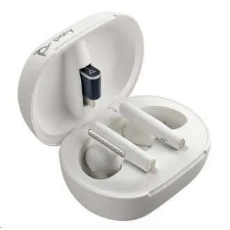 Poly Voyager Free 60+ bluetooth headset, BT700 USB-C adaptér, dotykové nabíjecí pouzdro, bílá Poly Voyager Free 60+ bluetooth headset, BT700 USB-C adaptér, dotykové nabíjecí pouzdro, bílá