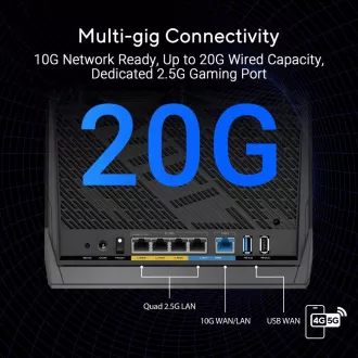 ASUS Router RT-BE86U, Herní WiFi7 Router, AiMesh, 2xWAN, 3xLAN, 1xUSB 3.2