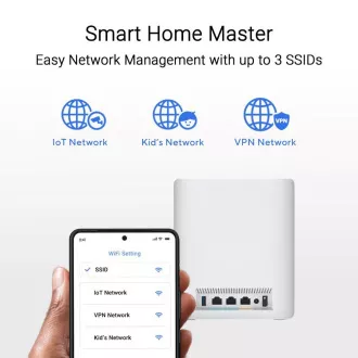 ASUS ZenWifi BT10 3-pack, WiFi7 Extendable Router, AiMesh, 2x WAN/LAN, 1x LAN, 1x 3.0