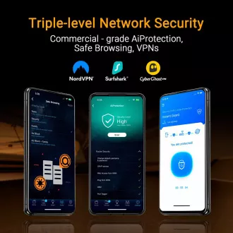 ASUS Herní Router TUF-BE9400 3-pásmový WiFi7 Router, 1x WAN, 3x LAN, AiMesh