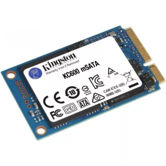 Kingston SSD 512GB KC600 SATA3 mSATA (R:550, W:520MB/s)