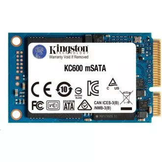 Kingston SSD 512GB KC600 SATA3 mSATA (R:550, W:520MB/s)