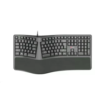 C-TECH Klávesnice KB-113E USB, ERGO,   černá, CZ/SK