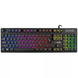 C-TECH klávesnice herní polomechanická Iris (GKB-08), casual gaming, CZ/SK, duhové podsvícení, USB