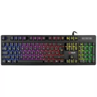 C-TECH klávesnice herní polomechanická Iris (GKB-08), casual gaming, CZ/SK, duhové podsvícení, USB