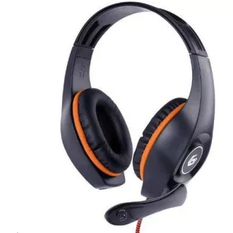 GEMBIRD sluchátka s mikrofonem GHS-05-O, gaming, černo-oranžová, 1x 4-pólový 3, 5mm jack