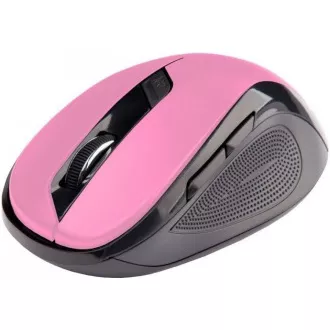 C-TECH myš WLM-02, černo-růžová, bezdrátová, 1600DPI, 6 tlačítek, USB nano receiver