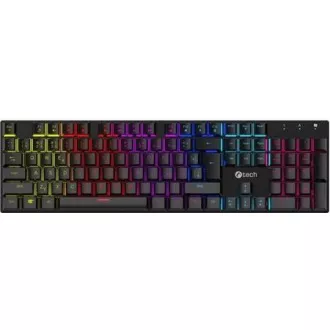 C-TECH mechanická klávesnice Morpheus, casual gaming, CZ/SK, červené spínače, RGB podsvícení, USB