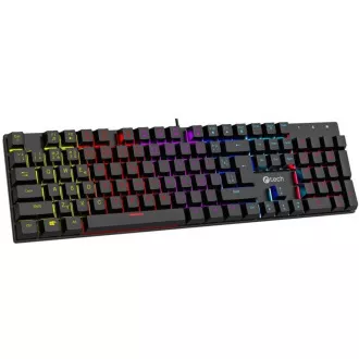 C-TECH mechanická klávesnice Morpheus, casual gaming, CZ/SK, červené spínače, RGB podsvícení, USB