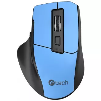 C-TECH myš Ergo WLM-05, bezdrátová, 1600DPI, 6 tlačítek, USB nano receiver, modrá