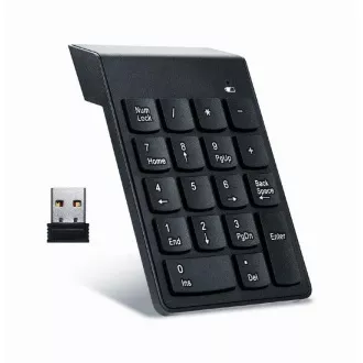 GEMBIRD numerická klávesnice KPD-W-02, bezdrátová 2.4GHz, černá GEMBIRD numerická klávesnice KPD-W-02, bezdrátová 2.4GHz, černá
