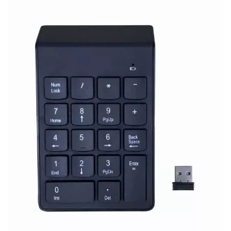 GEMBIRD numerická klávesnice KPD-W-02, bezdrátová 2.4GHz, černá GEMBIRD numerická klávesnice KPD-W-02, bezdrátová 2.4GHz, černá