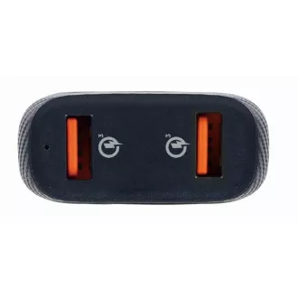 GEMBIRD Nabíječka do auta, 2x USB, rychlo-nabíječka, QC3.0, 36 W, černá