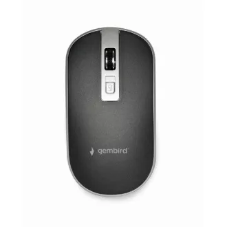 GEMBIRD myš MUSW-4B-06, černo-stříbrná, bezdrátová, USB nano receiver