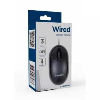 GEMBIRD Wired optical mouse, USB, black