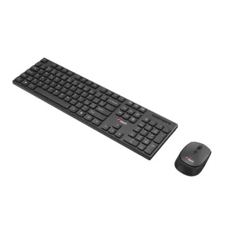 C-TECH klávesnice s myší WLKMC-03, Bezdrátový set 2.4GHz, CZ, Černá