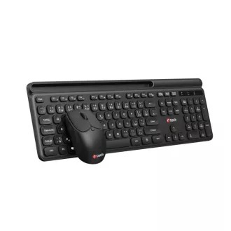 C-TECH klávesnice s myší WLKMC-05B, Bezdrátový set 2.4GHz, CZ, Černá