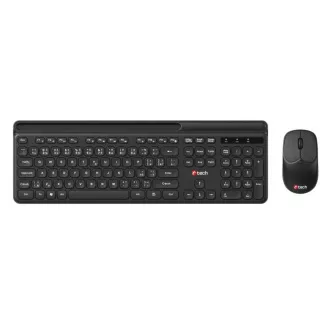 C-TECH klávesnice s myší WLKMC-05B, Bezdrátový set 2.4GHz, CZ, Černá