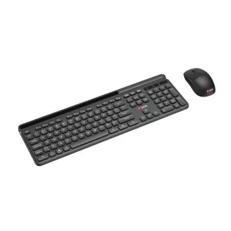 C-TECH klávesnice s myší WLKMC-05B, Bezdrátový set 2.4GHz, CZ, Černá