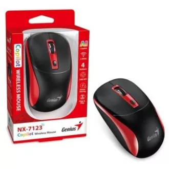 GENIUS myš NX-7123/ 1200 dpi/ bezdrátová/ Copilot/ černo-červená