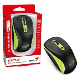 GENIUS myš NX-7123/ 1200 dpi/ bezdrátová/ Copilot/ černo-zelená