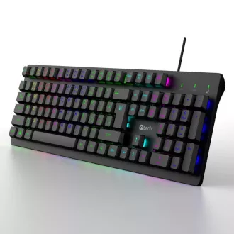 C-TECH Klávesnice Riven, Drátová USB, černá