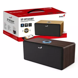 GENIUS Reproduktor SP-HF505BT, BT, 3.5mm jack, 20W, tmavé dřevo