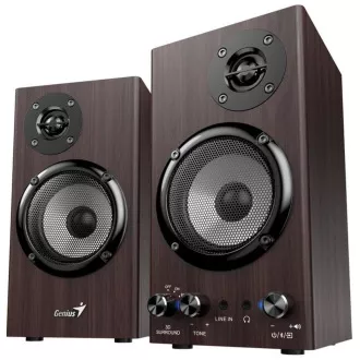 GENIUS Reproduktor SP-HF520BT, BT, 3.5mm jack, 20W, tmavé dřevo