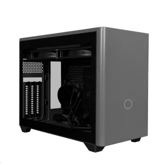 Cooler Master case MasterBox NR200P MAX, mini-ITX, šedá, integrovaný vodní chladič, zdroj 850W