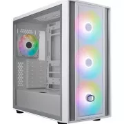 Cooler Master case MasterBox 600, ATX, Průhledná bočnice, 3x 140mm ARGB Fan, 1x 120mm ARGB Fan, ARGB Hub, Bílá