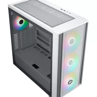 Cooler Master case MasterBox 600, ATX, Průhledná bočnice, 3x 140mm ARGB Fan, 1x 120mm ARGB Fan, ARGB Hub, Bílá