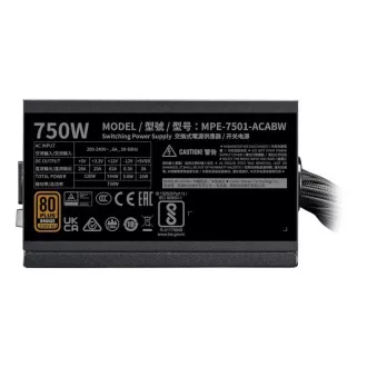 Cooler Master zdroj MWE Bronze 750W V3 240V 120mm, 80+ Bronze