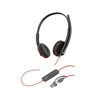 Poly Blackwire 3220 náhlavní souprava, USB-C/A adaptér, stereo (bulk) Poly Blackwire 3220 náhlavní souprava, USB-C/A adaptér, stereo (bulk)