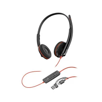 Poly Blackwire 3220 náhlavní souprava, USB-C/A adaptér, stereo Poly Blackwire 3220 náhlavní souprava, USB-C/A adaptér, stereo