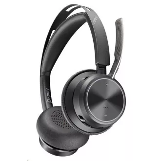 Poly Voyager Focus 2 bezdrátová náhlavní souprava, USB-A/C adaptér, stereo, nabíjecí stojánek