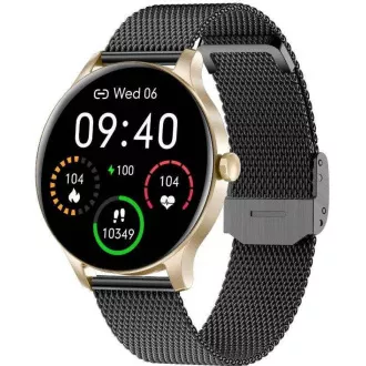 Garett Smartwatch Classy zlato-černá, ocel