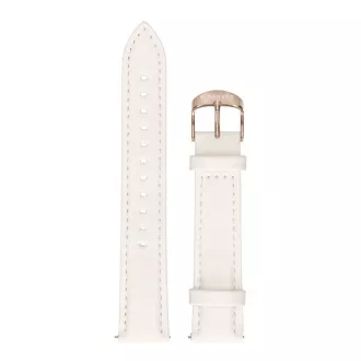 Garett univerzální řemínek 18 mm, bílý se zlatým zapínáním ekokůže