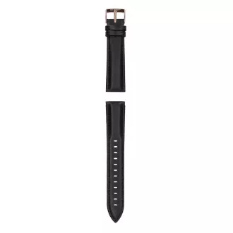 Garett univerzální řemínek 20 mm, černý se zlatým zapínáním, ekokůže
