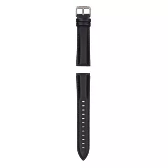 Garett univerzální řemínek 20 mm, černý se stříbrným zapínáním, ekokůže