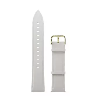 Garett univerzální řemínek 20 mm, bílý se zlatým zapínáním, ekokůže